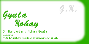 gyula mohay business card
